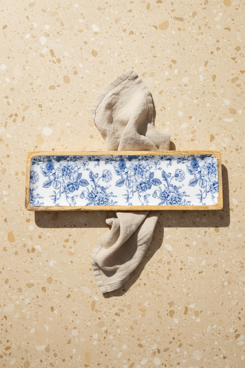 Gura - Dikdörtgen Tepsi Gül Büyük