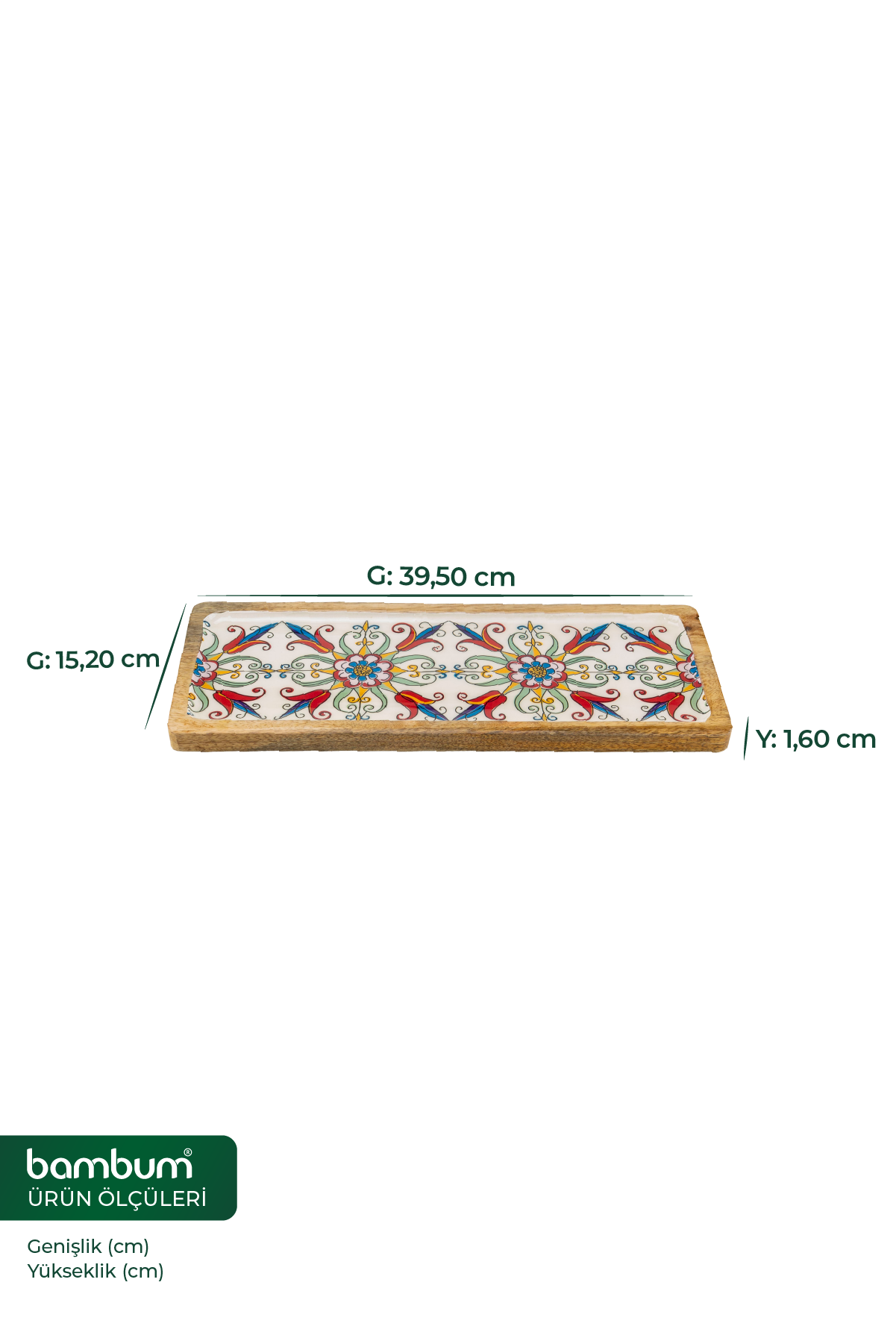 Gura - Dikdörtgen Tepsi Lale Orta