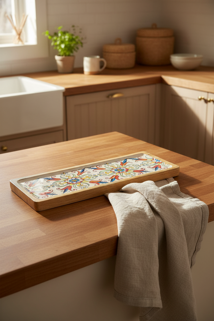 Gura - Dikdörtgen Tepsi Lale Orta