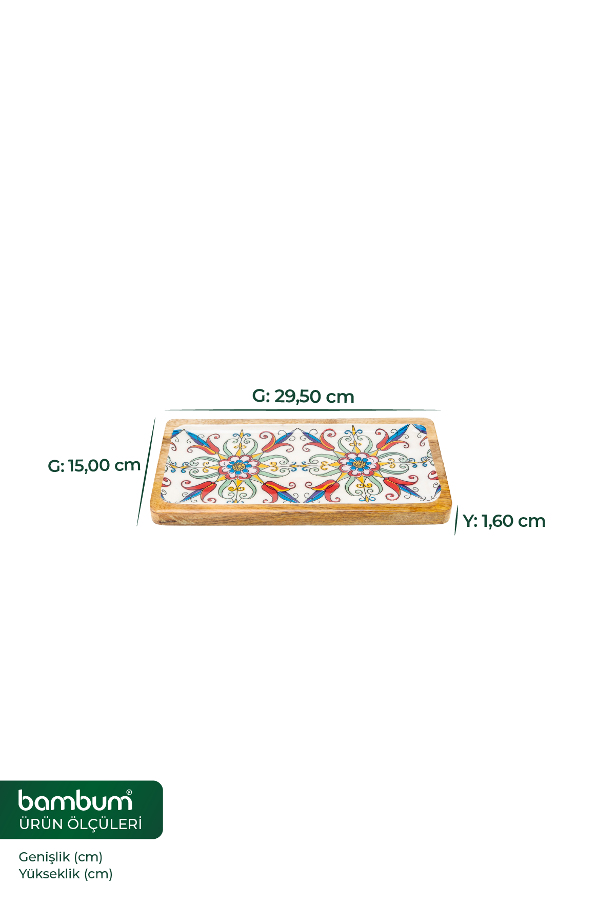 Gura - Dikdörtgen Tepsi Lale Küçük