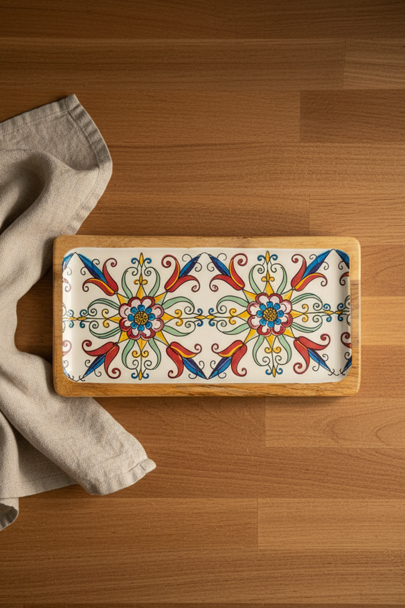 Gura - Dikdörtgen Tepsi Lale Küçük