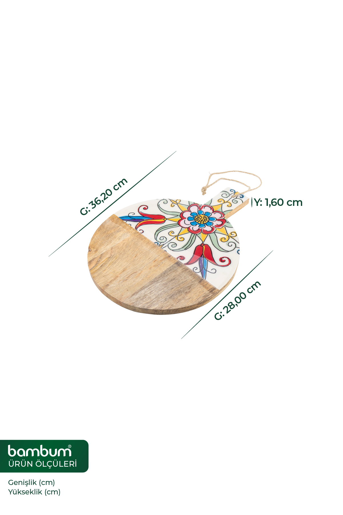 Gura - Yuvarlak Kesme Tahtası Lale