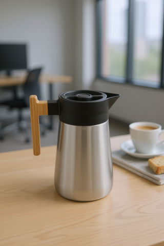 North - Bambu Saplı Çelik Termos Inox 1,5 Litre