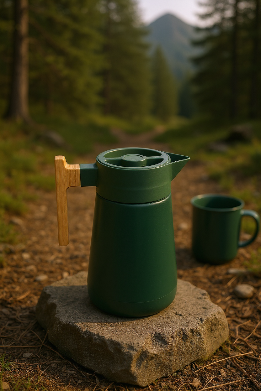 North - Bambu Saplı Çelik Termos Yeşil 1,5 Litre