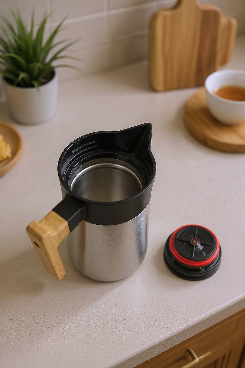 North - Bambu Saplı Çelik Termos Inox 2 Litre