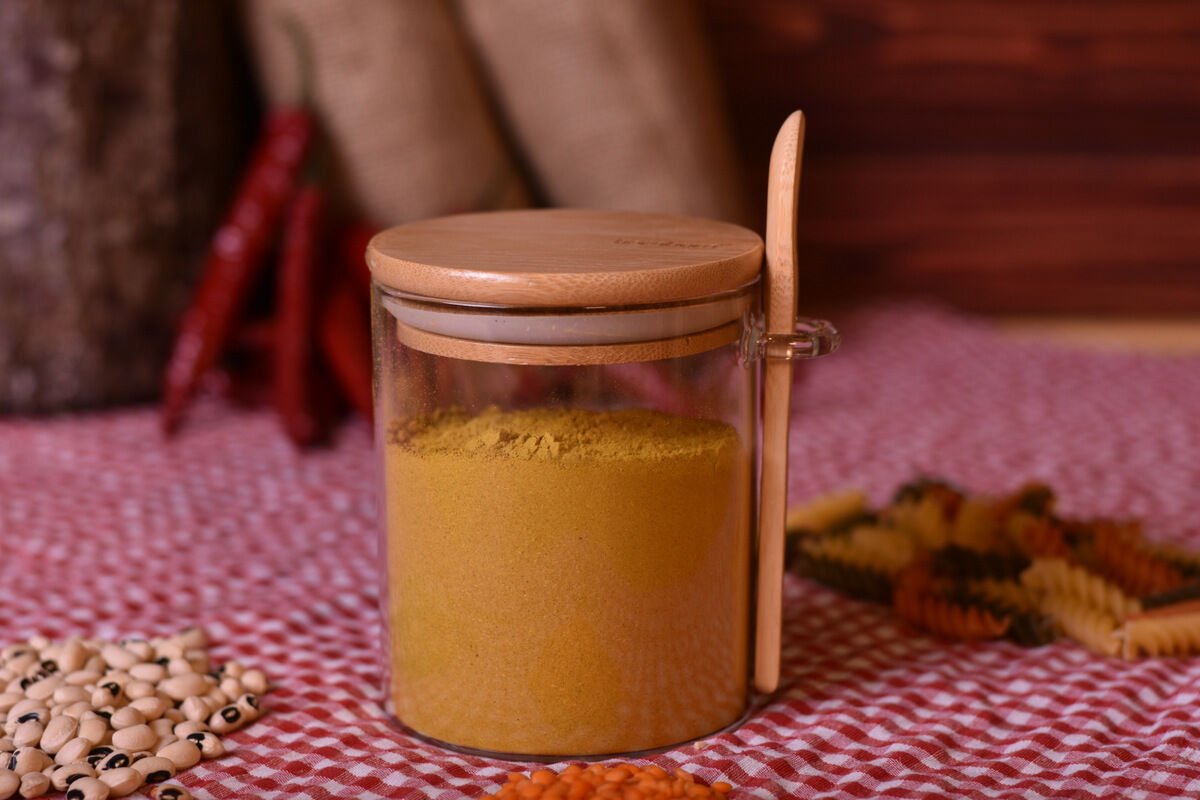 Lolla - Kaşıklı Cam Saklama Kabı 10 cm