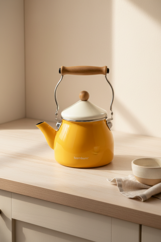 Nostalji - Ahşap Saplı Kettle Hardal