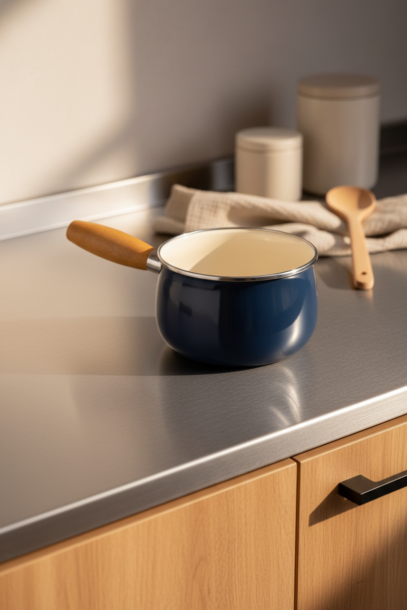 Nostalji - Ahşap Saplı Tava Koyu Gri 14 cm