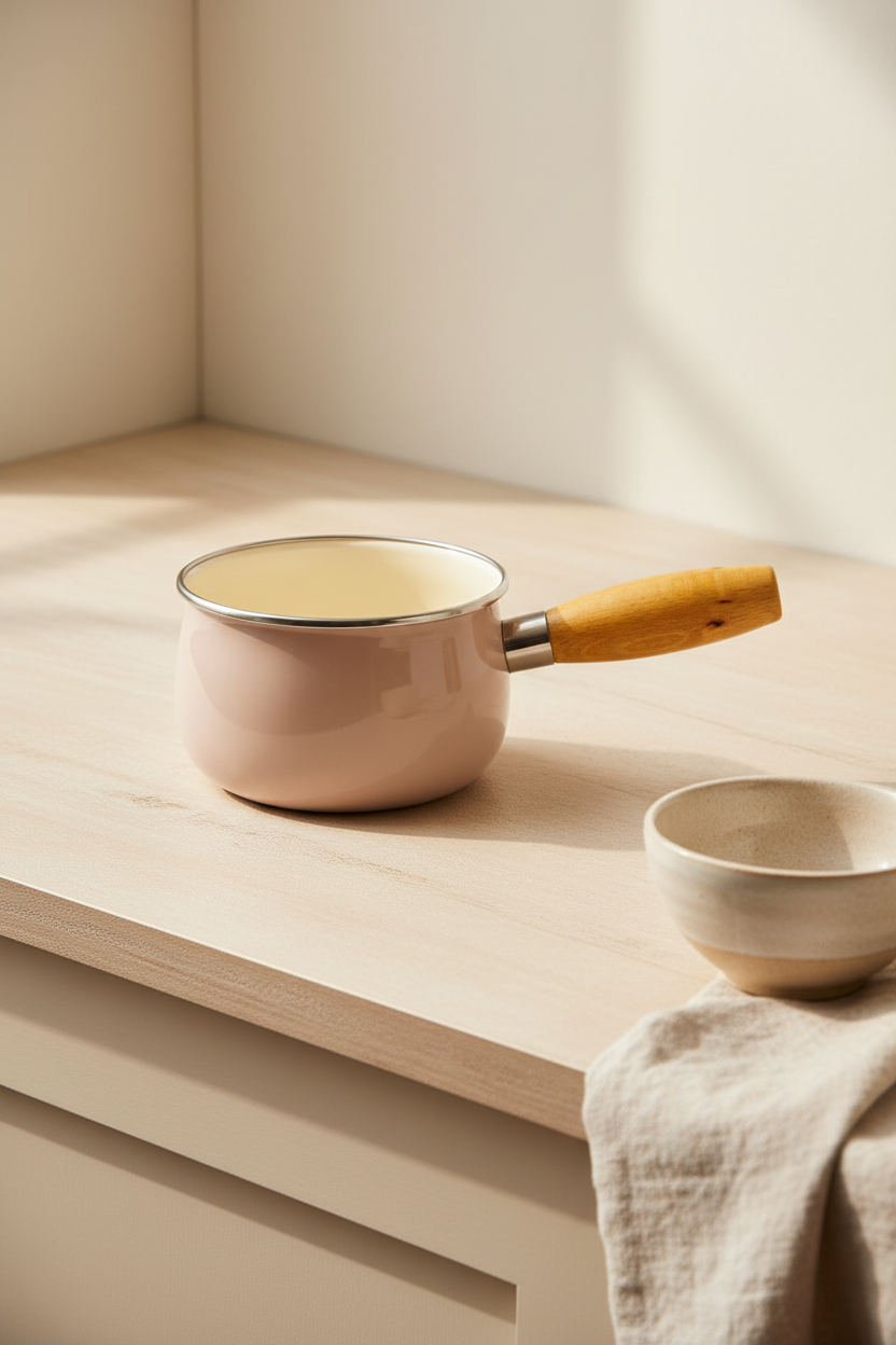 Nostalji - Ahşap Saplı Tava Toprak 14 cm