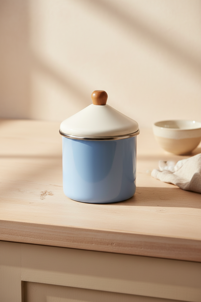 Nostalji - Ahşap Saplı Baharatlık Mavi 12 cm