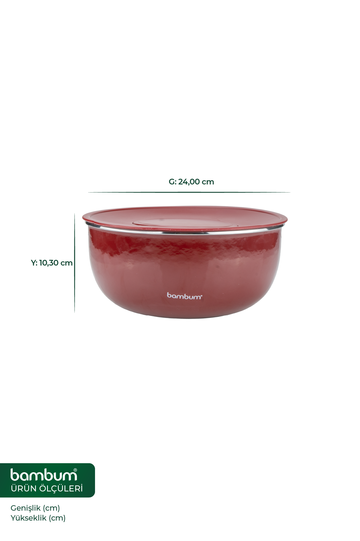 Nostalji -  Karıştırma Kabı Bordo 24 cm