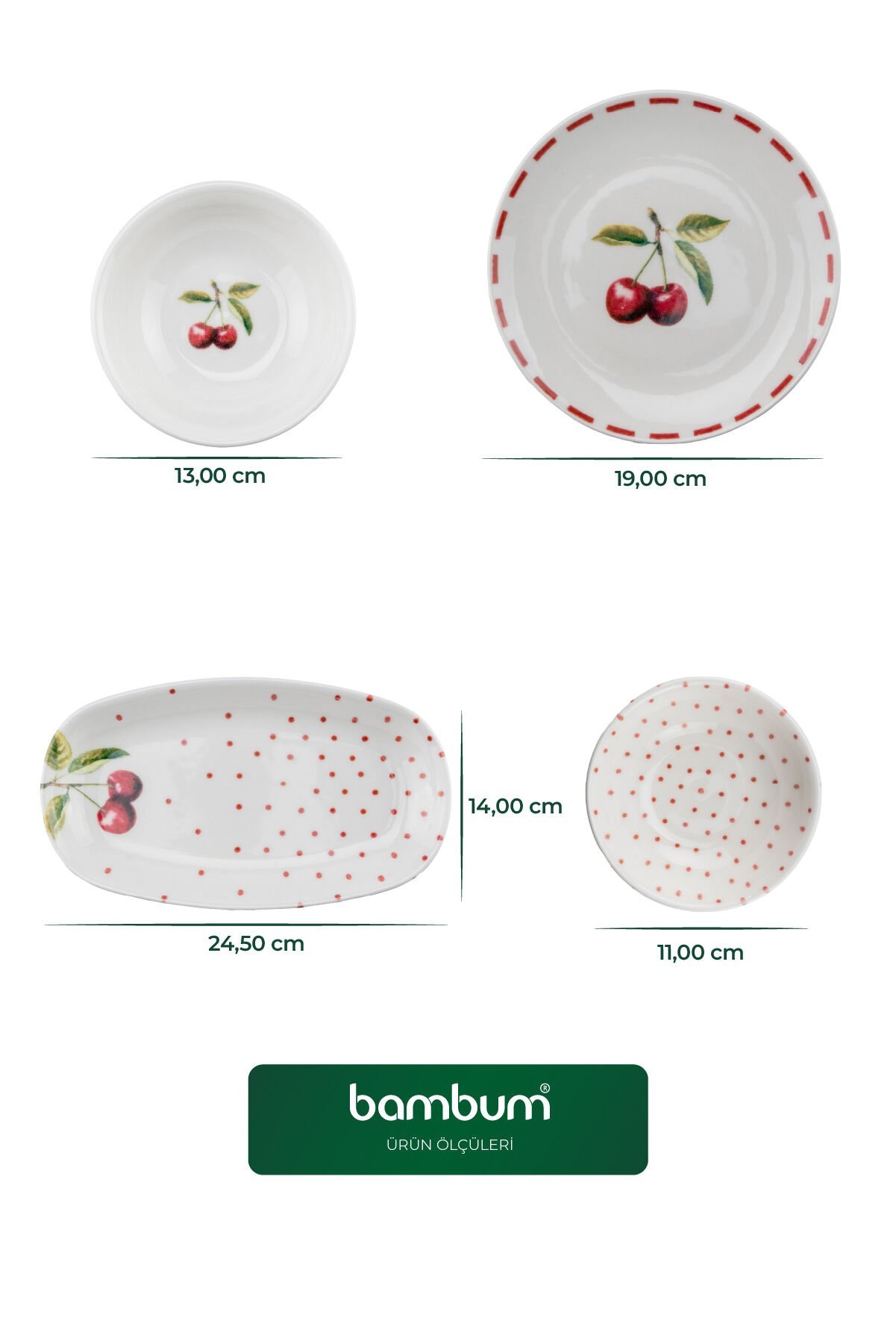 Moderna - 14 Parça Kahvaltı Takımı Cherry