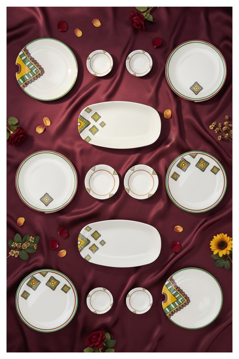 Moderna - 14 Parça Kahvaltı Takımı Mustard