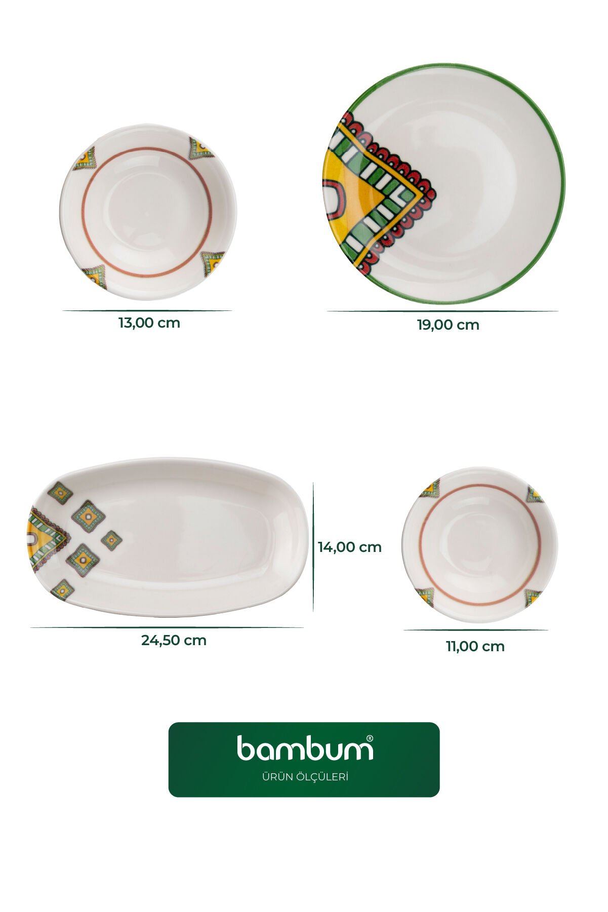 Moderna - 14 Parça Kahvaltı Takımı Mustard