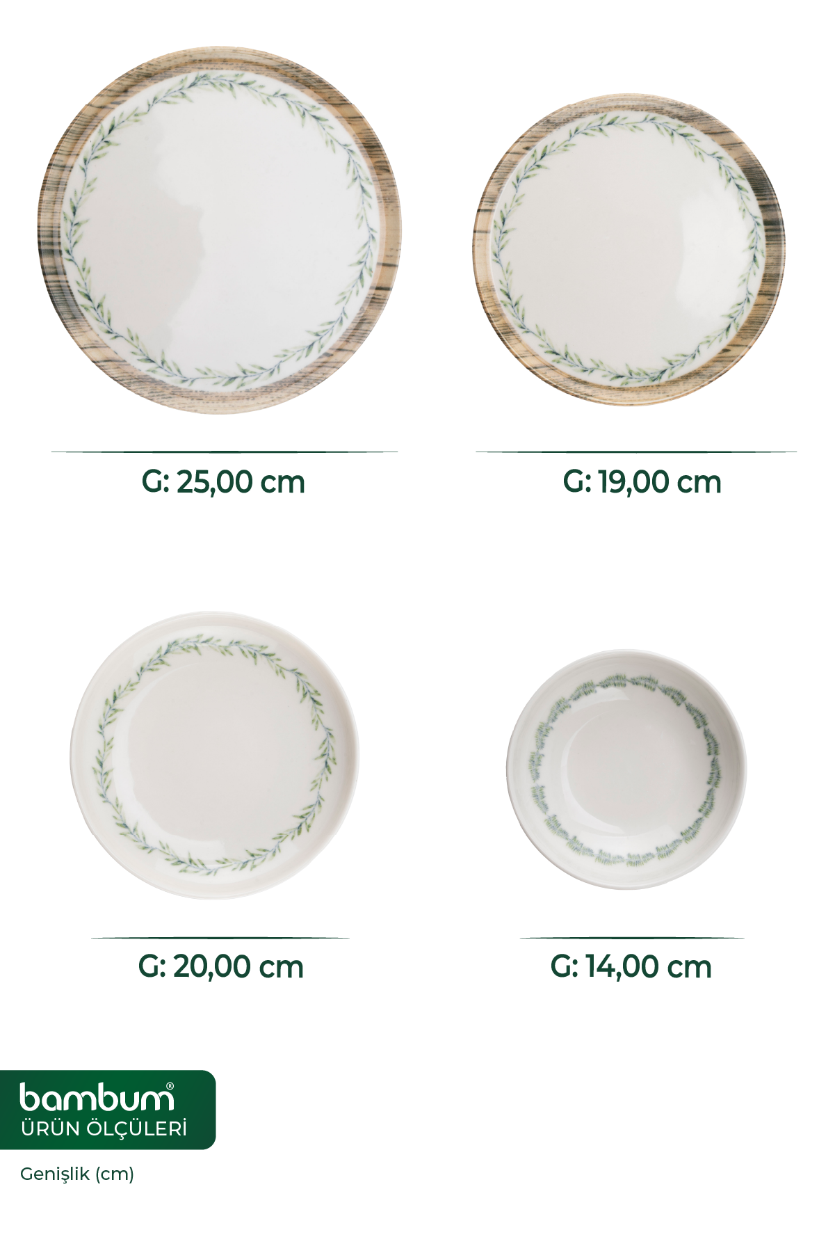 Moderna - 24 Parça Yemek Takımı Yaprak