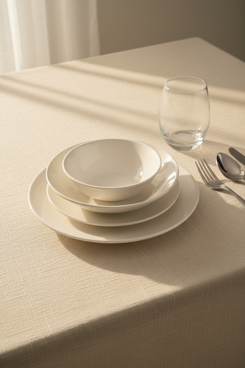 Naz - 24 Parça Yemek Takımı Sade