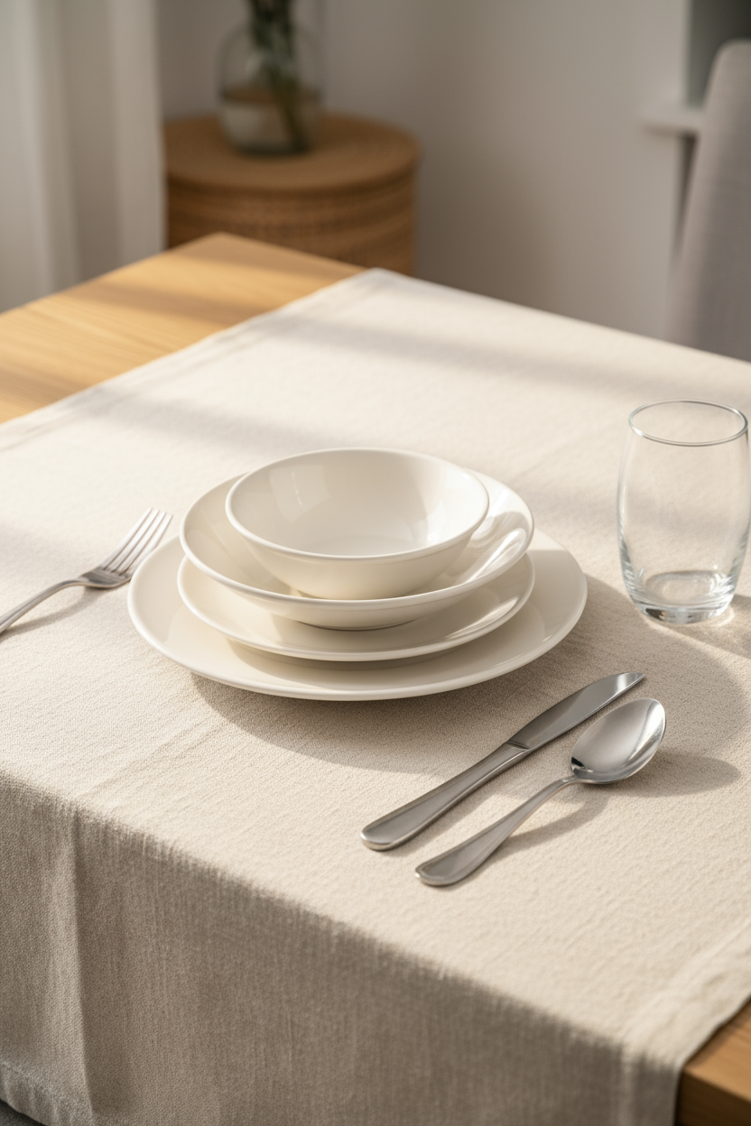 Naz - 24 Parça Yemek Takımı Sade