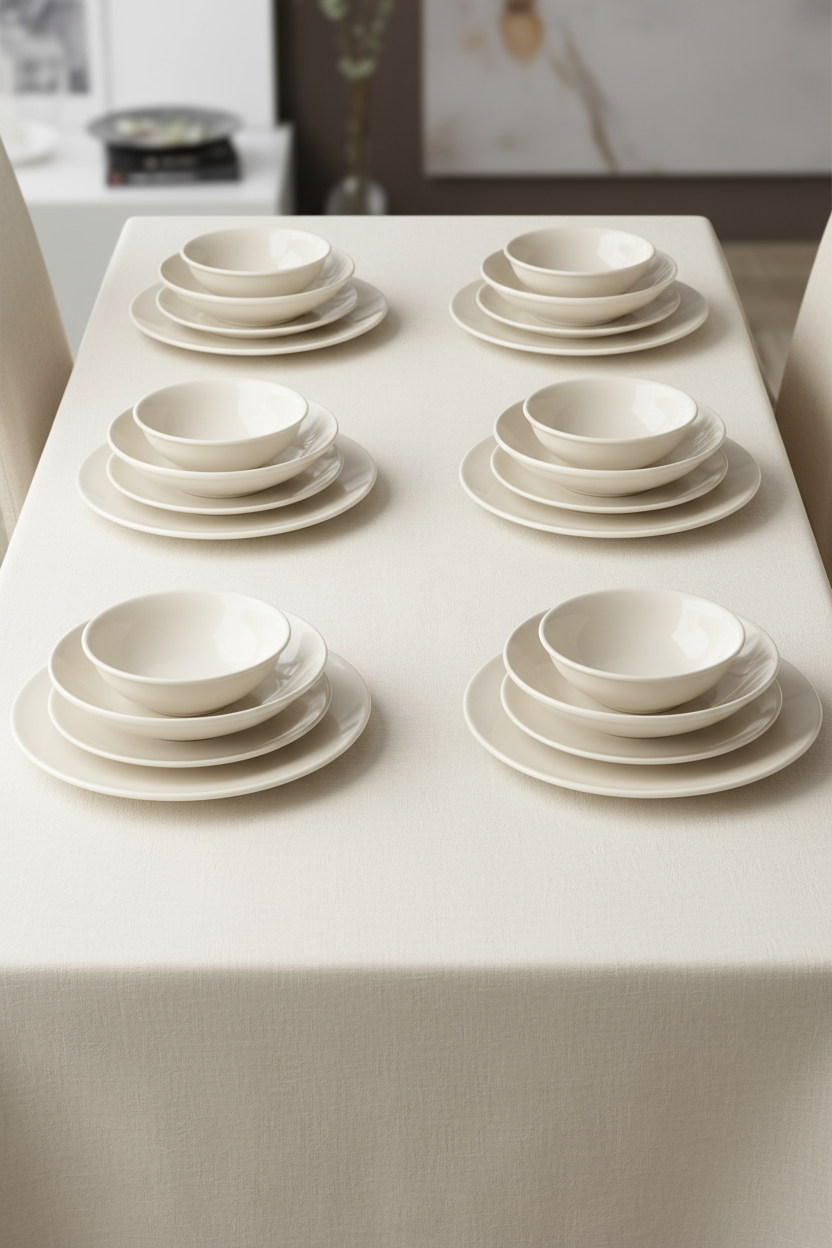 Naz - 24 Parça Yemek Takımı Sade
