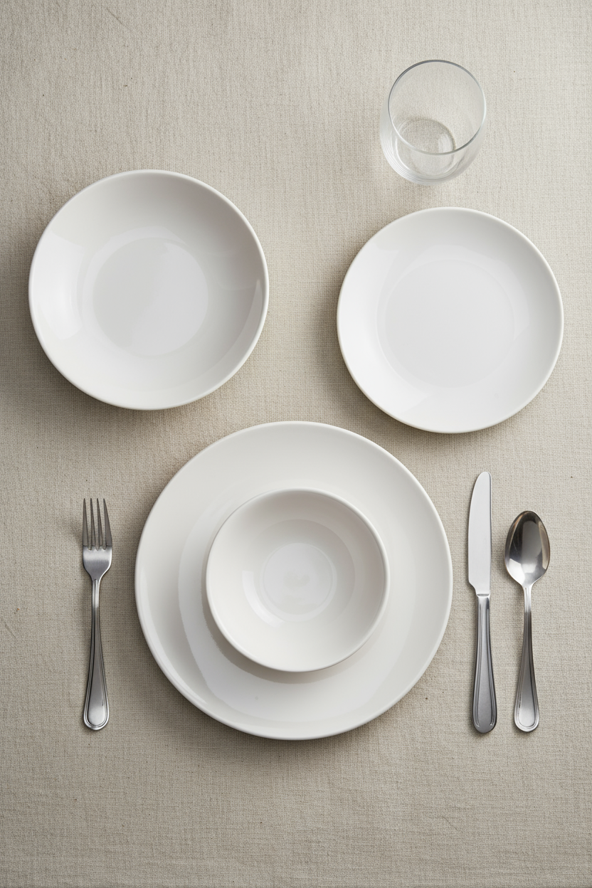 Naz - 24 Parça Yemek Takımı Sade