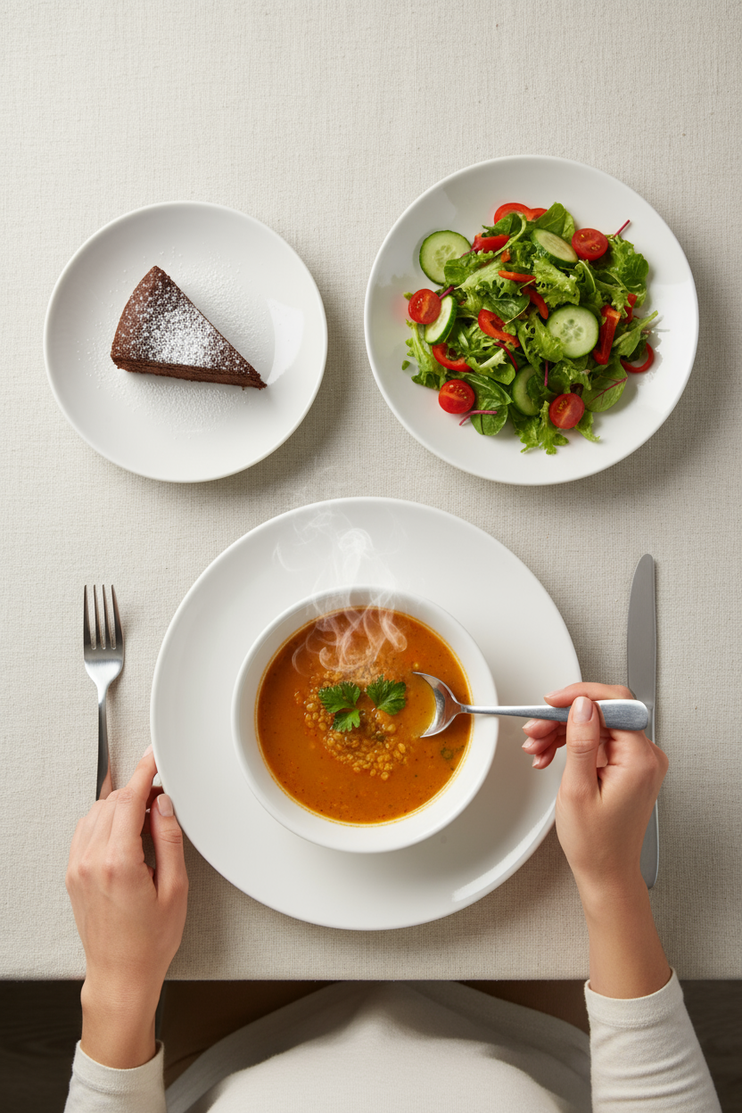 Naz - 24 Parça Yemek Takımı Sade