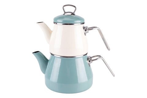 Lumino - Emaye Çaydanlık Takımı Yeşil