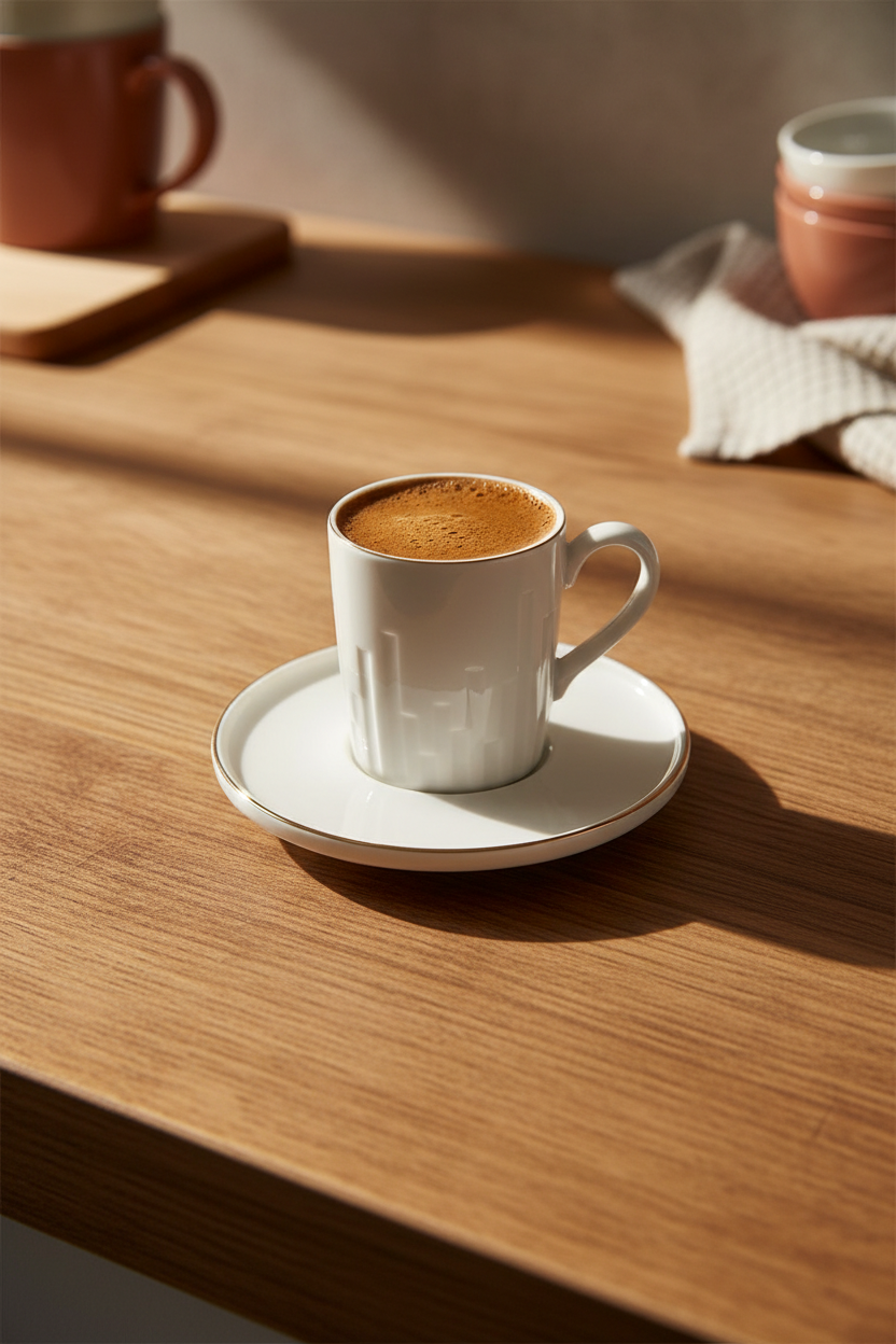 Tower - 6 Kişilik Kahve Fincan Takımı Altın