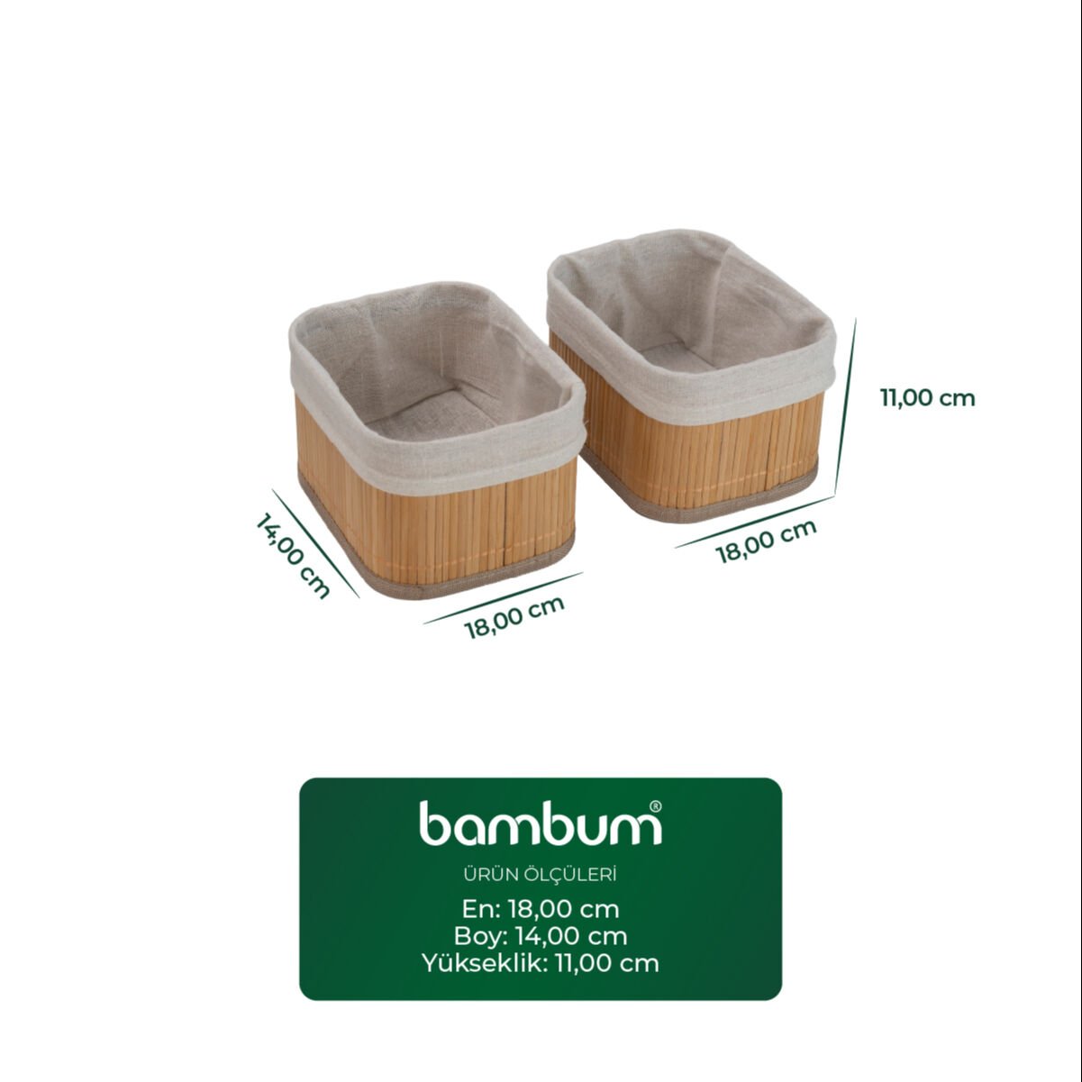 Linen - 4'lü Sepet Seti Dikdörtgen