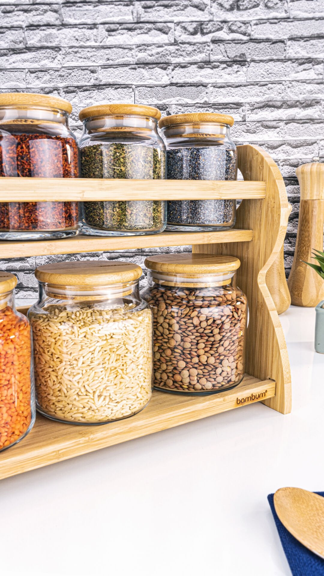 Bench - 8 Parça 2 Katlı Standlı Baharatlık Seti