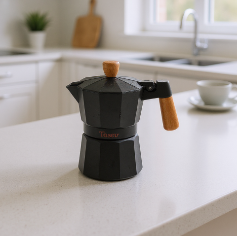 Garen - Moka Pot 3 Fincan Siyah