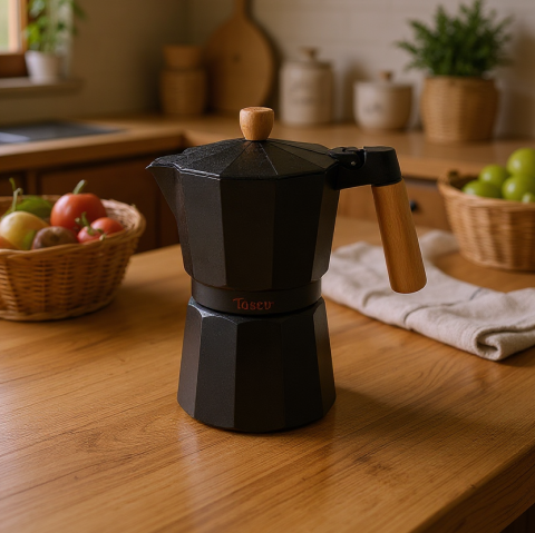 Garen - Moka Pot 6 Fincan Siyah