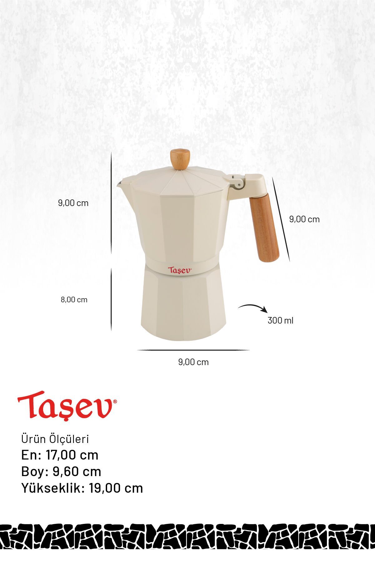 Garen - Moka Pot 6 Fincan Bej