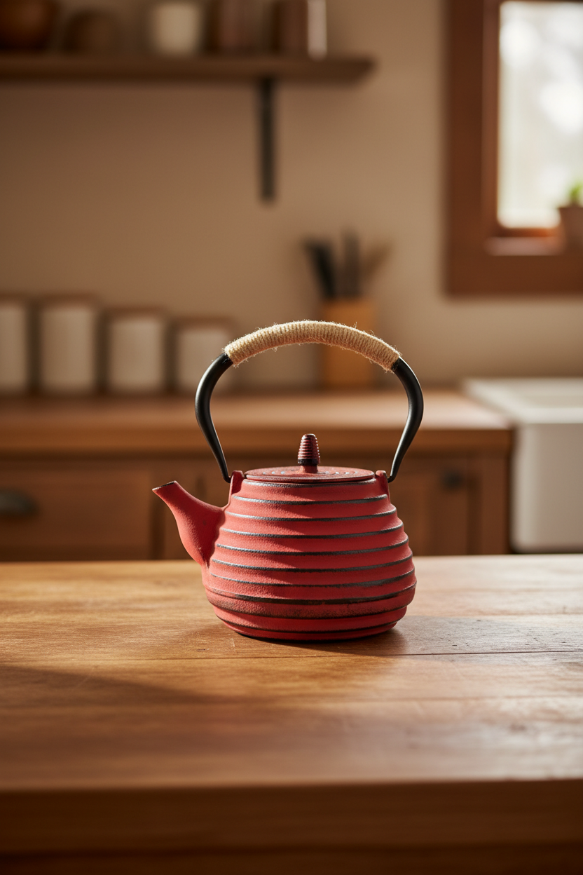 Armanno - Sümbül Döküm Demlik 900 ml Kırmızı