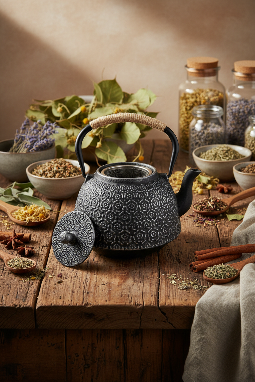 Armanno - Sümbül Döküm Demlik 1200 ml Gri